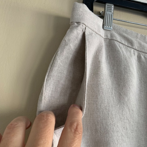 Madewell The Easy Pull On Pants Sz.L 100% Linen Wide Leg Pockets Neutral Cream - Picture 4 of 10